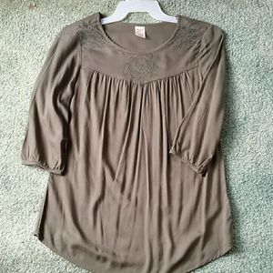 Pretty olive green embroidered tunic